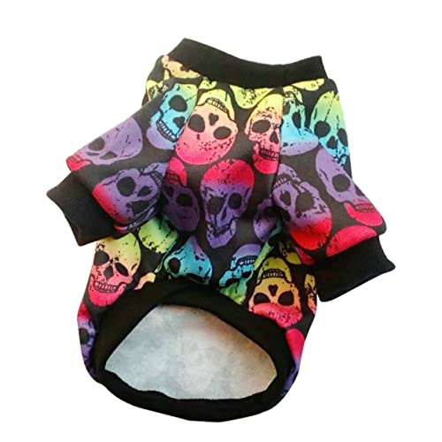 HANABASS Halloween Haustier Pullover XL Buntes Skull Kreatives Kostüm für Hunde Party Halloween Verkleidung von HANABASS