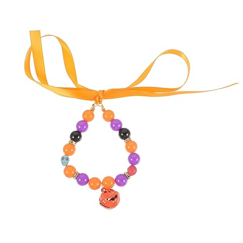 HANABASS Verstellbares Halloween Katzenhalsband Mit Kürbisdorn Und Glöckchen Accessoire Für Kätzchen Und Für Und Feiertage von HANABASS