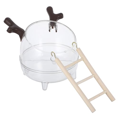 HANABASS Hamster Badezimmer Toilette Hamsterstaubbad Chinchilla-Badehaus Hamsterzubehör Hamsterbad Zubehör für Haustierratten Hamster Badesand Hamsteraktivitätszentrum hölzern Kaffee von HANABASS