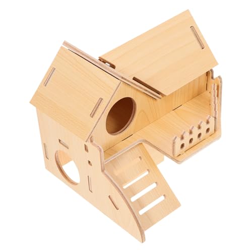 HANABASS Hamster Holzhaus Kleintier Versteck Robust und Sicher Kleintierhaus aus Holz für Meerschweinchen und Hamster mit Komfortabler Schlafstätte und Spielplatz HANABASS Hamster Holzhaus Kleintier Versteck Robust und Sicher Kleintierhaus aus Holz für Meerschweinchen und Hamster mit Komfortabler Schlafstätte und Spielplatz von HANABASS