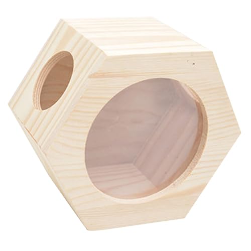HANABASS Hamster Holzhaus Mehrkammer Versteck aus Kiefernholz und Acryl Warmes Geruchsfreies Kleintierhaus für Hamster Rennmäuse Chinchillas Komfortables Mehrschichtiges Nagerhaus von HANABASS