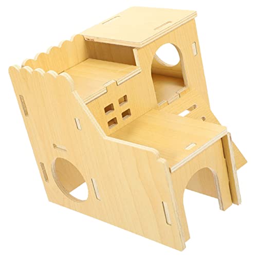 HANABASS Hamster Holzhaus Versteck aus Natürlichem Holz Kleines Haustier Nest für Meerschweinchen und Hamster Atmungsaktiv Sicher mit Leiter zum Klettern DIY Bemalbar für Käfig und HANABASS Hamster Holzhaus Versteck aus Natürlichem Holz Kleines Haustier Nest für Meerschweinchen und Hamster Atmungsaktiv Sicher mit Leiter zum Klettern DIY Bemalbar für Käfig und von HANABASS