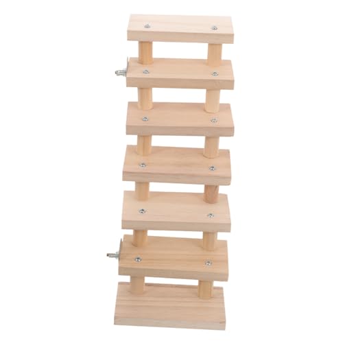 HANABASS Hamster Holzleiter Spielbrücke Bissfest Kleintierspielzeug für Hamster Chinchilla Meerschweinchen Kleintier Klettergerüst Haustier Trainingsspielzeug von HANABASS