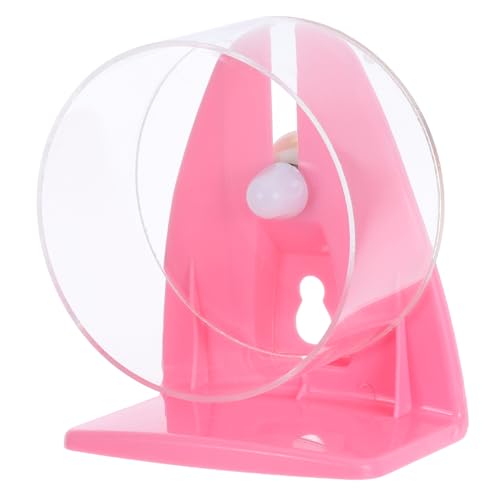 HANABASS Hamster Laufrad mit Halterung Geräuscharm Übungsrad für Hamster Rennmäuse Meerschweinchen und Kleine Nager Transparenter Käfig Zubehör für Bewegung und Spielspaß von HANABASS