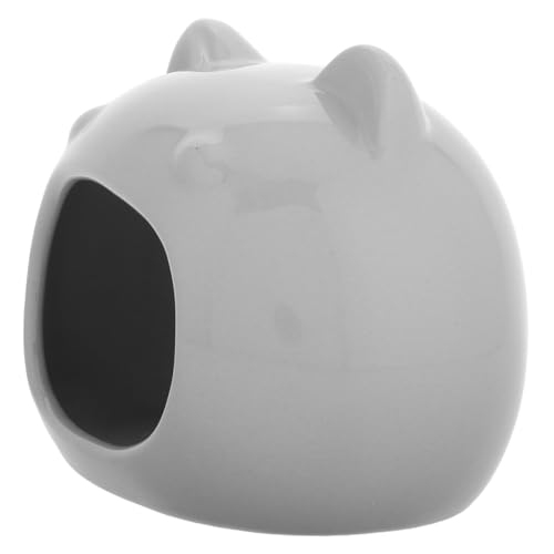 HANABASS Hamster-Porzellanest Hamster Unterschlupf Hamster-Keramik-Nest Hamsterzubehör Hamster -Versteck Hamsternest kleintierhaus lebensraum Kleintierbetten Grey von HANABASS