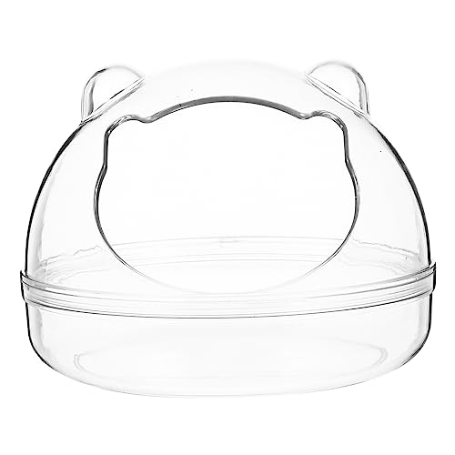 HANABASS Hamsterbad Hamster sandbad Hamster klo Hamster Waschraum Sandbad für Hamster Container Badesand Käfig kleines Haustier-Badebecken Sandbadbehälter für Hamster Plastik Transparent von HANABASS
