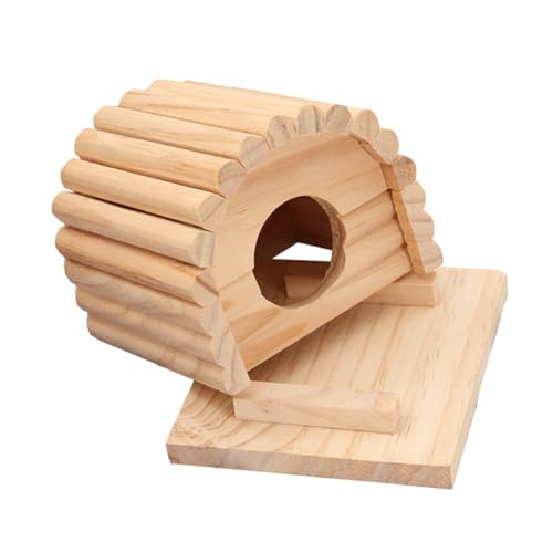 HANABASS Hamsterhaus aus Holz Langlebiges Kleintierhaus als Versteck und Spielplatz für Hamster Meerschweinchen Chinchillas und Kleine Nagetiere Geruchsfrei und Robust von HANABASS