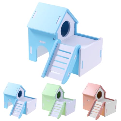 HANABASS Hamsterhaus aus Natürlichem Holz Doppeldeckige Villa mit Leiter Geräumiges Versteck und Schlafnest Wasserfest Geeignet für Hamster Mäuse Meerschweinchen und Kleine Haustiere Blau HANABASS Hamsterhaus aus Natürlichem Holz Doppeldeckige Villa mit Leiter Geräumiges Versteck und Schlafnest Wasserfest Geeignet für Hamster Mäuse Meerschweinchen und Kleine Haustiere Blau von HANABASS