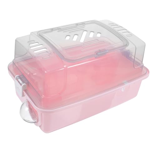 HANABASS Hamsterkäfig Hamster Out Bag Transportkäfig Katzenkäfig Hamstergehege Kleintiere Käfigzubehör Meerschweinchen Tragetasche Wasserflasche Hamster Kleintier Wasserflasche Rosa von HANABASS