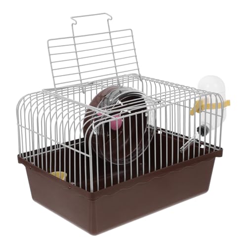 HANABASS Hamsterkäfig Käfige kleine Käfigdekoration Hamster Tragetasche Haustier Reisekäfig für Hamster Hamstertransportbox Transporthamster Tragbarer Transportkäfig für Hamster Abs Brown von HANABASS