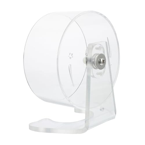 HANABASS Hamsterrad Transparent mit Ständer Langlebiges Laufrad für Kleine Haustiere Ergonomisch Gesundheitsfördernd Geräuscharm Geeignet für Mäuse Rennmäuse Kleintiere von HANABASS