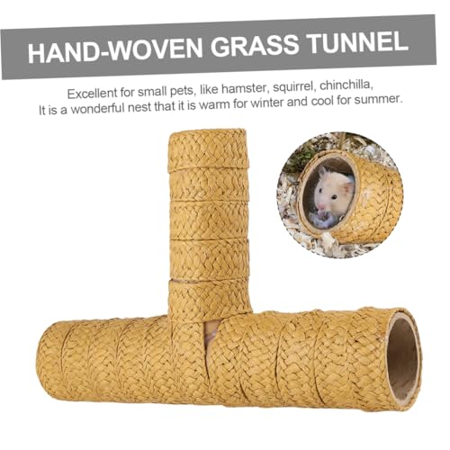 HANABASS Handgewebter Gras Tunnel Hamster Nest Natürliches Kleintier Versteck und Aktivitätszentrum Langlebig Tragbar Sicher für Hamster und Kleine Haustiere Geeignet für Käfig und Auslauf HANABASS Handgewebter Gras Tunnel Hamster Nest Natürliches Kleintier Versteck und Aktivitätszentrum Langlebig Tragbar Sicher für Hamster und Kleine Haustiere Geeignet für Käfig und Auslauf von HANABASS