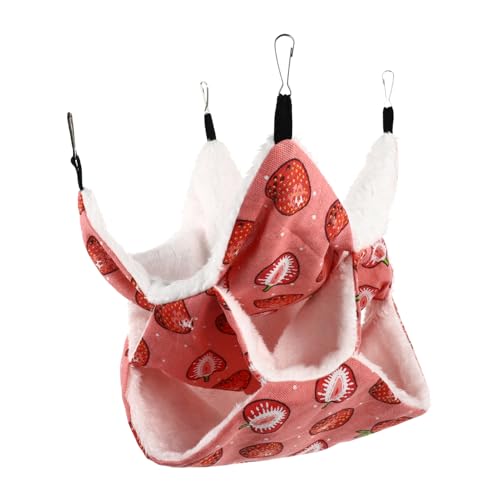 HANABASS Haustier Hängematte für Kleintiere Dreilagiges Warmes Nestbett Geruchloses Sicheres Material Geeignet für Hamster Mäuse Chinchillas Dekorativ und Pflegeleicht von HANABASS