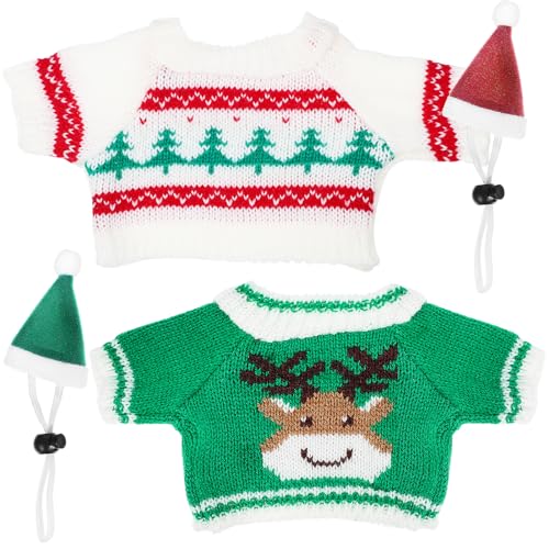 HANABASS Haustier-Hasenkostüm, gestricktes Sweatshirt für den warmen Winter, 2 Meerschweinchen-Kleidung und 2 niedliche Mini-Hüte, Weihnachtsweste, Kleidung, Frettchen-Zubehör-Set, Kleintier-Outfit HANABASS Haustier-Hasenkostüm, gestricktes Sweatshirt für den warmen Winter, 2 Meerschweinchen-Kleidung und 2 niedliche Mini-Hüte, Weihnachtsweste, Kleidung, Frettchen-Zubehör-Set, Kleintier-Outfit von HANABASS
