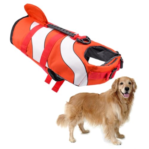 HANABASS Haustier Hund wasserdichte Kleine Weste Badeanzüge Kleidung Rot Große Flotation Welpen Kühlwesten Schwimmen Bekleidung Haustier von HANABASS