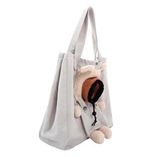 HANABASS Atmungsaktive Katzentragetasche aus Canvas Tragbare Umhängetasche für Kleine Haustiere Faltbar und Leicht für Reisen mit Schultergurt und Praktischem Design von HANABASS