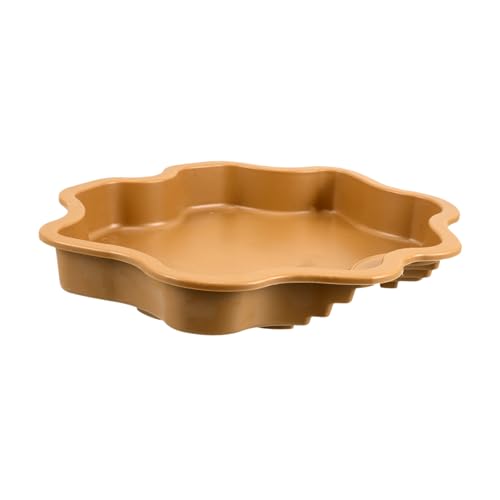 HANABASS Haustierbadewanne Wasserbecken für Schildkröten Gericht Gecko Pool Gecko-Futtertablett Reptilienbecken Gecko Water Bowl Gecko-Gericht Plastik Light Brown von HANABASS