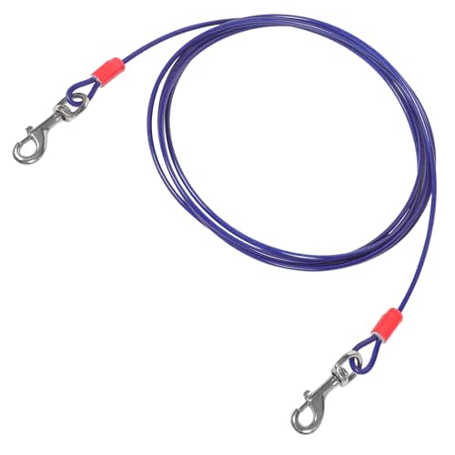 HANABASS Hundeleine Mit Doppelhaken Camping Hundetau Für Outdoor-aktivitäten Verstellbare Und Langlebige Stahlseil-hundeleine Für Training Und Reisen von HANABASS