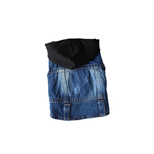 HANABASS Haustierweste Hund Cowboyhut Hundemützen Denim Cool Haustierhemd kleine hundekleidung Jacken für Hunde Kleidung für Haustierhunde Welpenpullover Haustier-Hoodie Schwarz von HANABASS