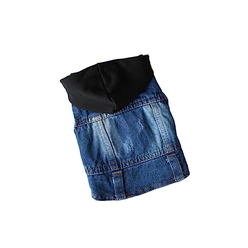 HANABASS Haustierweste Hund klein Cool Haustierbekleidung Denim Welpenpullover Haustier-Hoodie Welpenkleidung Welpen-Hoodie Cowboy-Haustierkleidung Haustierhemd Schwarz von HANABASS