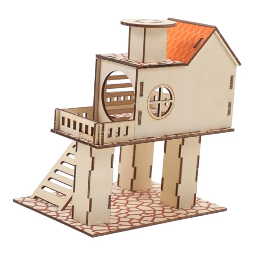 HANABASS Zwerghamster-versteck Holzhaus Treppe Versteck Für Hamster Rennmäuse Mäuse Haustiere von HANABASS