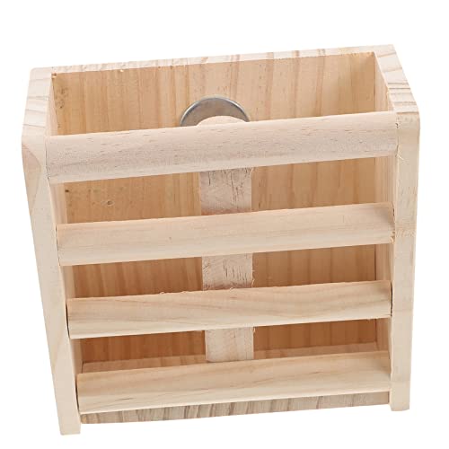HANABASS Holz Futterstation für Kleintiere Wandmontierbarer Futterspender für Meerschweinchen und Kaninchen Design für Sauberes Futter und Einfache Installation von HANABASS