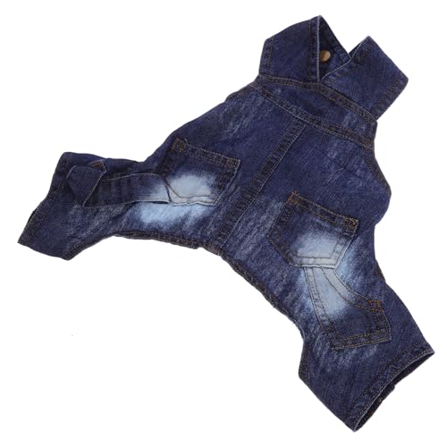 HANABASS Hundekleidung für Kleine Hunde Stylische Denim Hosenträger mit Knopfverschluss für Bequemen Fotoshootings für Aktives und Laufen von HANABASS