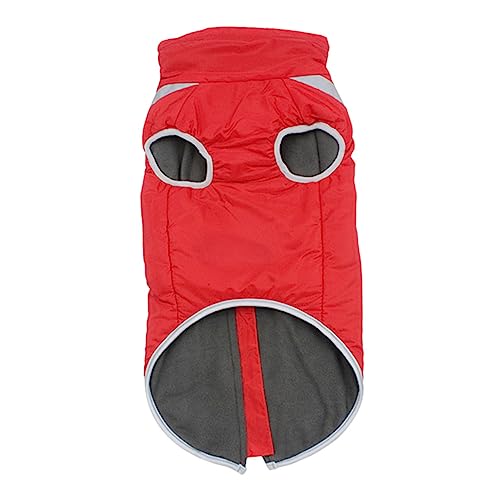 HANABASS Hundemantel für Hunde wasserdichte Winterjacke für Haustiere mit Fleece Fütterung für Outdoor Aktivitäten und Regnerisches Rot von HANABASS