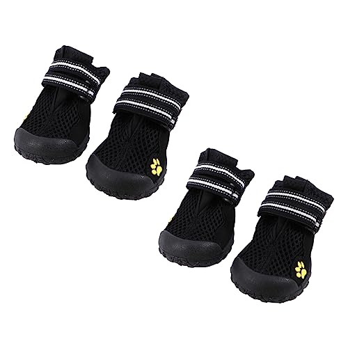 HANABASS Hundeschuhe für Große und Mittelgroße Hunde Atmungsaktive Outdoor Pfotenschutz Schuhe rutschfest und Elastisch für Wandern und Winter Strapazierfähige Mesh Materialien von HANABASS
