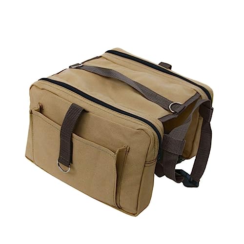 HANABASS Hunderucksack für Hunde und Welpen Tragbarer und Verstellbarer Rucksack aus Robusten Canvas für Reisen Camping und Wandern mit Seitentaschen für Snacks und Wasser von HANABASS
