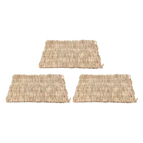 HANABASS Kaninchengrasmatte 3 Stück Hasengrasmatte Strohmatte Bett Kaninchen Heumatte Kleintierbett Nistplatz Für Meerschweinchen Hamster Chinchilla Eichhörnchen HANABASS Kaninchengrasmatte 3 Stück Hasengrasmatte Strohmatte Bett Kaninchen Heumatte Kleintierbett Nistplatz Für Meerschweinchen Hamster Chinchilla Eichhörnchen von HANABASS