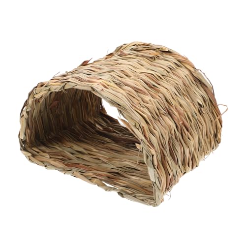 HANABASS Kaninchenstall Aus Stroh Meerschweinchenhäuser Chinchillahäuser Meerschweinchenverstecke Meerschweinchenspielzeug Kaninchenhaus Aus Gras Kaninchenversteck Kaninchenhütte von HANABASS