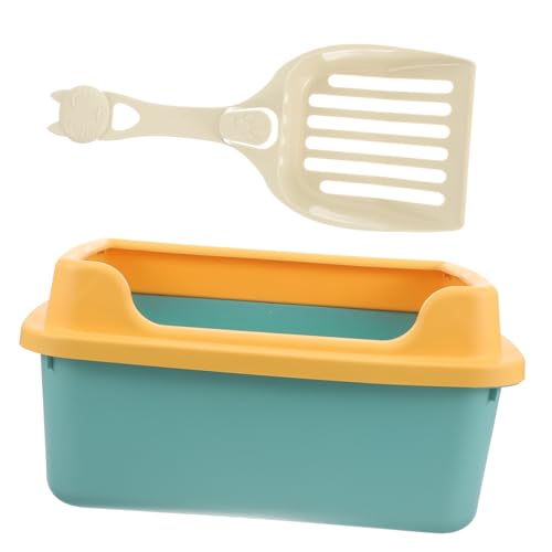 HANABASS Katze Katzenklo Niedriges Katzenstreu Toilette Halbgeschlossen mit Schaufel für Kätzchen und Haustier Bequem Sauber Zuhause Geeignet von HANABASS