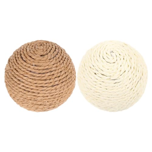 HANABASS Katzen-Sisalball 2 Stück Interaktiver Katzenball Katzenrollball Kratzkatzenspielzeug Katzenschleifkrallenspielzeug Für Haustiere Katzen Kätzchen Neuheitsgeschenk HANABASS Katzen-Sisalball 2 Stück Interaktiver Katzenball Katzenrollball Kratzkatzenspielzeug Katzenschleifkrallenspielzeug Für Haustiere Katzen Kätzchen Neuheitsgeschenk von HANABASS