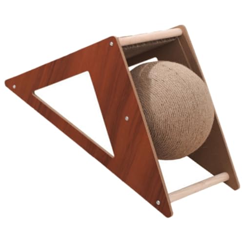 HANABASS Katzenkratzerboard aus Wellpappe Dreieckiges Kratzspielzeug für Katzen mit Versteckter Kratzkugel und Tragbar für Kleine Räume Möbelpflege HANABASS Katzenkratzerboard aus Wellpappe Dreieckiges Kratzspielzeug für Katzen mit Versteckter Kratzkugel und Tragbar für Kleine Räume Möbelpflege von HANABASS