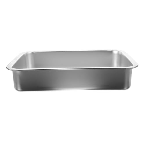 HANABASS Katzenstreu Kiste Offenes Design Tiefe Katzentoilette und Klein Katzentoilette mit Glatten Kanten Langlebiges Metall Katzenklo Reinigungswerkzeug von HANABASS