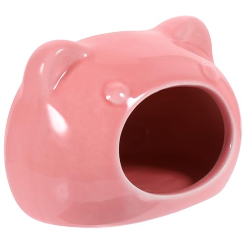 HANABASS Keramikschlafnest Sommerhamsterversteck Drinnen Bettwäsche Heu Hamster-sommerschlafhaus Verstecken Klein Stall Meerschweinchen Versteck Hamster -versteck Hamsterbett Hütte Rosa von HANABASS