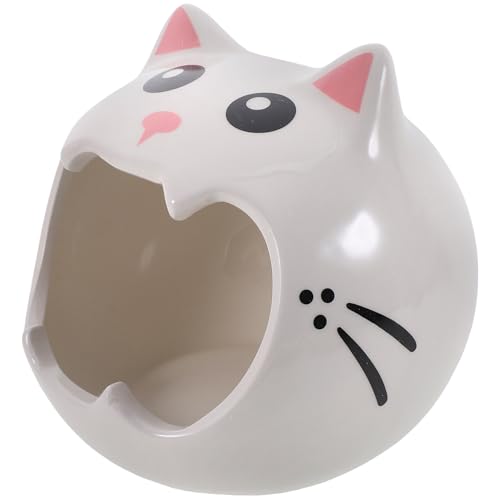 HANABASS Keramisches Hamsterhaus Mini-höhle Für Kleintiere Niedliches Häuschen Aus Hochwertigem Keramikmaterial Als Versteck Und Dekoration Für Hamster Und Andere Kleine Tiere von HANABASS