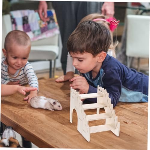 HANABASS Kleintier holzleiter für Hamster und Meerschweinchen Natürliche Kletterleiter aus Sicherem Holz Glatte Oberfläche Langlebiges Kauspielzeug für Käfigzubehör und Kleine Nagetiere von HANABASS