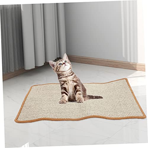 HANABASS Kratzmatte für Katzen Sisal Horizontal Robust Langlebig Kratzschutz für Sofa Boden und Möbel Katzen Kratzbrett Fummelbrett Kratzmöglichkeiten Innenbereich von HANABASS