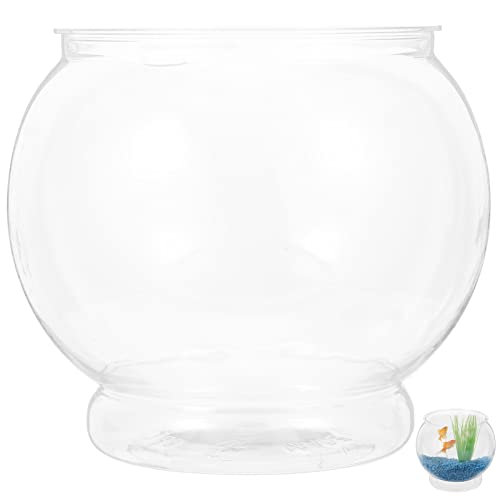 Kunststoff-Fischschalen Rund Durchsichtig Golden Aquarium Vase Topf Goldfischglas Transparentes Aquarium Blasenschale -Schildkrötenbecken Hydrokultur-Pflanzgefäß von HANABASS