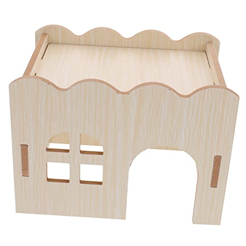 HANABASS Meerschweinchenhaus aus Holz Wellenförmiges für Hamster und Kleintiere als Nest und Spielplatz Atmungsaktiv Bequem und Robust für Haustiere von HANABASS