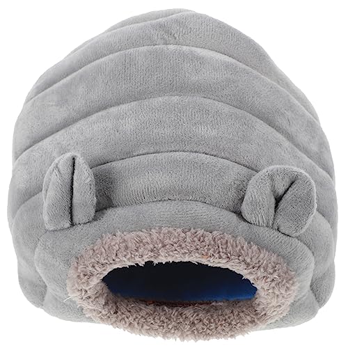 HANABASS Mini Hamster Nest Hamsterhaus Käfighamster Bettwäsche Plüsch drinnen kleines tierbett Hamsterbett zu Hause Haustierbett für kleine Tiere Tierheim Stoff Grey von HANABASS