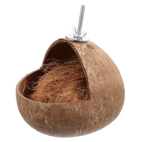 HANABASS Natürliches Hängendes Vogelhaus aus Kokosnussschale Strapazierfähiges Nistnest für Papageien und Wellensittiche Warmes Schlafbett und Spielplatz Nestbau und Bewegung HANABASS Natürliches Hängendes Vogelhaus aus Kokosnussschale Strapazierfähiges Nistnest für Papageien und Wellensittiche Warmes Schlafbett und Spielplatz Nestbau und Bewegung von HANABASS