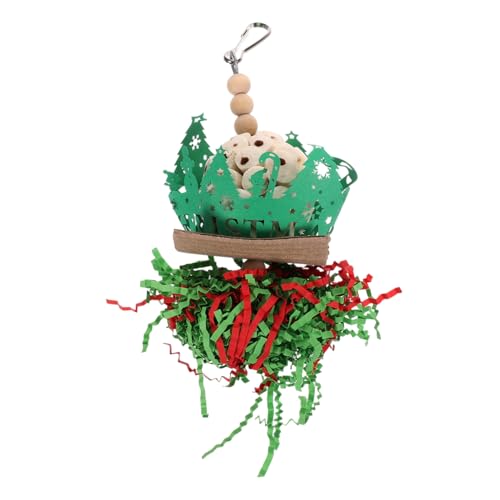 HANABASS Weihnachtliches Papageien-Spielzeug Für Vogelkäfige Hängendes Kauspielzeug Für Vögel Zum Knabbern Und Spielen Robust Und Dekorativ Für Vogelarten von HANABASS