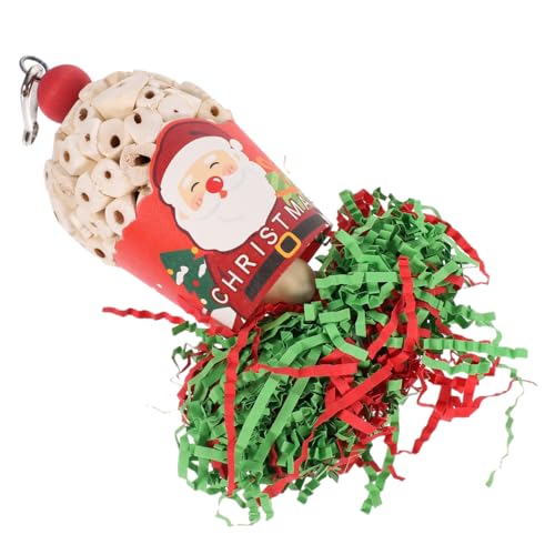 HANABASS Hängendes Papageien-Spielzeug Naturmaterialien Kauspielzeug Für Vögel Für Wellensittiche Und Nymphensittiche Weihnachts- Beschäftigung Und Unterhaltung von HANABASS