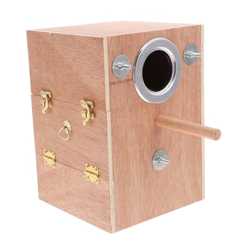 HANABASS Parrot Nesting Box mit Sitzstange Holz Brutkasten zum Hängen Außenvogelhaus für Wellensittiche Nymphensittiche Liebesvögel Winterwarmhaltung Vogelzucht HANABASS Parrot Nesting Box mit Sitzstange Holz Brutkasten zum Hängen Außenvogelhaus für Wellensittiche Nymphensittiche Liebesvögel Winterwarmhaltung Vogelzucht von HANABASS