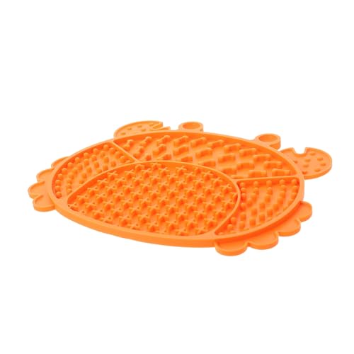 HANABASS Pet Licking Pad aus rutschfeste Slow Food Matte für Hunde und Katzen Antischlingnapf für Langsames Füttern und Stressfreies Baden Orange von HANABASS