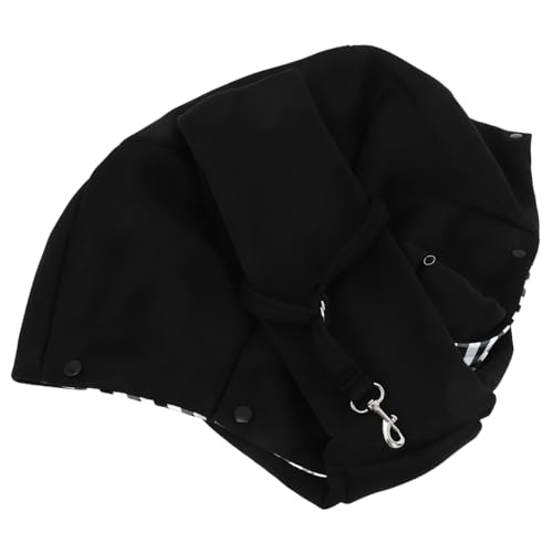 HANABASS Pet Sling Tragetasche für Hunde und Katzen Handfreies Tragetuch mit Verstellbarem Schultergurt und Atmungsaktivem Mesh für Reisen und Outdoor Aktivitäten Schwarz mit Fronttasche von HANABASS