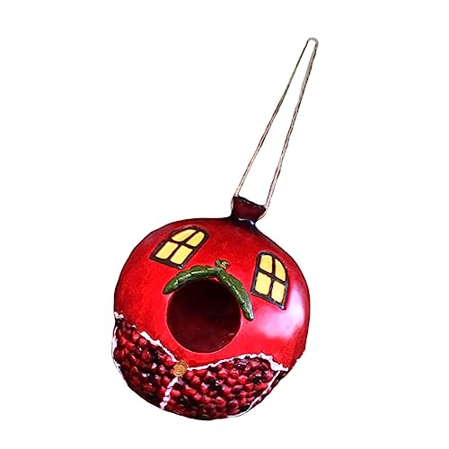 HANABASS Pomegranate Bird House Roter Resin Vogel Nistkasten für Außenbereich Hängend als Garten Dekoration und Vogel Ruheplatz Langlebig und Pflegeleicht HANABASS Pomegranate Bird House Roter Resin Vogel Nistkasten für Außenbereich Hängend als Garten Dekoration und Vogel Ruheplatz Langlebig und Pflegeleicht von HANABASS